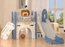 XJD 8 in 1 Toddler Slide Set, Kids Slide for Toddlers Age 1+, Toddler Climber Slide PlaySet with Basketball Hoop and Ball,Outdoor Indoor Playground for Toddlers 1-3 (Blue Gley, 8 in 1) by TinyTreasures Baby Boutique