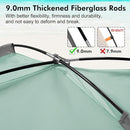 WhiteFang Beach Tent Anti-UV Portable Sun Shade Shelter for 3/4/6/8 Person, Extendable Floor with 3 Ventilating Mesh Windows Plus Carrying Bag, Stakes and Guy Lines by TinyTreasures Baby Boutique