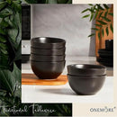 ONEMORE Cereal Bowls Set of 6, 28 oz Large Soup Bowls for Kitchen 6 inch Ceramic Salad Bowls Microwave Dishwasher Safe Deep Serving Bowl Set for Salad Dessert Rice, Black by CozyNest Decor