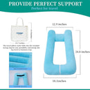 Travel Pillow Upgraded Version of Aircraft Travel Neck Pillow with Storage Bag, Sleep Pillows for Travel by Train, Car, or Plane, Supporting The Head and Body, Travel Pillow for Kids Blue by TinyTreasures Baby Boutique