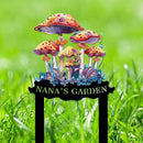Personalized Mushroom Metal Sign with Stake,Custom Gardener Family Name Signs Outdoor Decor,Customized Flowers Gardening Birthday Gifts,Butterfly Plaque for Patio Lawn Porch Backyard Front Door Garage by CozyNest Decor