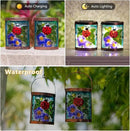 Starsoul 2 Pack Hanging Solar Lantern Outdoor Waterproof Glass Ladybug and Flowers Decorative Solar Lights for Outside Garden Yard Table Patio Decor by GreenHaven Gardens