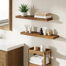BAMEOS Floating Shelf,Wall Shelf,Decor Wall Mounted Shelves,Hanging Shelf Set L24xW6 for Bathroom Kitchen Living,Kitchen,Room Bedroom Storage, Rustic Brown by CozyNest Decor