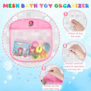 Light Up Bath Toys for Toddlers Kids Girls Baby, No Hole Glow Bath Toys with Bath Book & Organizer, Led Light Bath Time Water Toys for Bath Tubs Bathrooms Pool, Gift for Toddlers Girls Infants by TinyTreasures Baby Boutique