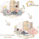 Welnow 2-in-1 Kids Sofa Chair, Glow in The Dark Convertible Toddler Chair Flip Out Children Sofa Folding Kids Play Sofa with Side Pockets & Removable Cover Armrest Chair for Girl or Boy by CozyNest Decor
