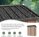 Aoxun 5x3 FT Shed Outdoor Waterproof Storage Shed Metal Garden Shed with Lockable Doors & Slooping Roof for Backyard, Patio, Poolside (Brown) by GreenHaven Gardens