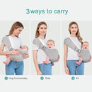 Baby Sling Carrier,Baby Carrier Newborn to Toddler,Toddler Carrier,Portable Lightweight & Spreadable Shoulder Straps (Light Grey) by TinyTreasures Baby Boutique