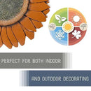 NAT & Jules Sunflower Shaped Dimensional Indoor Outdoor 12 inch Cast Resin Decorative Garden Stepping Stone, Patio, Walkway Sculpture Yard Art, Orange by CozyNest Decor
