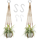 Augshy 2 Pcs Plant Hangers Hanging Plant Holder for Indoor Outdoor Decor Macrame Hanging Planter Basket with 4 Hooks(35 Inch) by GreenHaven Gardens