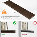 Floating Shelves for Wall, 55"W x 9.3"D x 1.5"H, Long Wooden Wall Mounted Display Shelves with Invisible Brackets for Living Room, Bedroom, Bathroom, Kitchen Decor and Storage, Set of 1, Walnut by CozyNest Decor