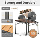 Large 46.4" Camping Table for 2-6 People - 220lbs Capacity Heavy Duty Foldable Outdoor Table with Aluminum Roll-Up Top & Carry Bag, Portable Picnic Desk for BBQ, Tailgating, Backyard (Natural) by GreenHaven Gardens