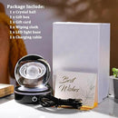 YWHL 3D Crystal Ball with LED Light Base, 3D Laser Engraved Glass Sphere Galaxy Crystal Ball for Home Decorations, Planet Saturn Lamp Gifts for Mother's Day Birthday Christmas (80mm) by GreenHaven Gardens