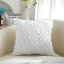 decorUhome Fall Throw Pillow Covers 26x26 Inch Set of 2, Soft Plush Decorative Faux Fur White Solid Couch Pillow Covers, Accent Farmhouse Neutral Square Euro Pillow Cases for Sofa Bed Living Room by CozyNest Decor