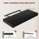 Black Floating Shelves for Wall 36 Inches Long, 12" Deep Wall Shelves 2" Thick, Heavy Duty Shelf for Bedroom, Bathroom, Living Room, Kitchen, Office, Home Decor, Modern Shelf Set of 2, 36" X 12" X 2" by CozyNest Decor