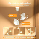 36W LED Tree Floor Lamp, Dimmable Tall Standing Lamp with Remote & Touch Control, 4 Color Temperatures Bright Floor Lamp, 3 Rotatable Light Modern Floor Lamps (White) by CozyNest Decor