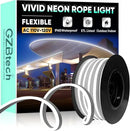 GZBtech Flexible LED Neon Rope Lights 16.4FT,AC 110-120V Waterproof Strip Light, 120 LEDs/M Cuttable Connectable Neon Lighting for Indoor Outdoor Home Decor/Commercial Building Use-Cold White 5M by CozyNest Decor
