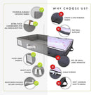 HOMELUX THEORY 2pc Under Bed Storage Containers, Bedroom Under the Bed Drawer Storage Organizer with Bins and Lids, Medium Underbed Clothes Storage Box Ideal for Blanket, Fabric, & Shoes (LightGray) by CozyNest Decor