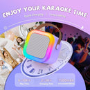 【2025 Newest】 Mini Karaoke Machine for Kids Girls & Boys - Portable Bluetooth Speaker with 2 Wireless Microphones - Kids Birthday Gifts for Ages 4-10 - Kids' Instrument Accessories - Purple by TinyTreasures Baby Boutique