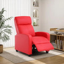 BestMassage | Recliner Chair | No Massage Function | Pu Red | with Lumbar Support, Adjustable Push Back, Wide Armrests, Footrest & Padded Seat | Easy Assembly | for Living Room, Home Theatre by CozyNest Decor