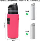Neoprene Water Bottle Carrier Bag with Adjustable Shoulder Strap for Owala 24 OZ Tumbler, Insulated Water Bottle Cover for Owala FreeSip Insulated Water Bottle (Bright Pink, 24 OZ) by TinyTreasures Baby Boutique