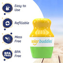 Solar Buddies Sunscreen Applicator - Single Green - Refillable Roll on Sponge Sunscreen, Suncream & Lotion Applicator For Kids, Adults & Families - Holds 3.4fl oz, Perfect Size for Travel by TinyTreasures Baby Boutique