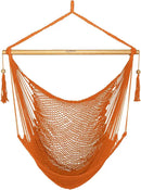 JoyView Hammock Chair with Spreader Bar Caribbean Hammock Swing Chair 300 LBS Weight Capacity XL Rope Hanging Chair for Outdoor Indoor Garden Yard - Orange by GreenHaven Gardens