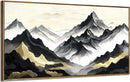 amatop Large Framed Canvas Wall Art Modern Abstract Mountain Landscape Art Print Zen Minimalist Artwork Black and White Decorative Motivational Picture for Office Living Room Bedroom Decor 48x24 Inch by CozyNest Decor