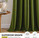 MIULEE Light Olive Green Blackout Curtains for Bedroom Living Room 90 Inches Long 2 panels, Thermal Insulated Room Darkening Drapes Grommet Top Noise Reducing Light Blocking Window Curtains 40x90 Inch by TinyTreasures Baby Boutique