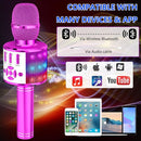 Amazmic Kids Karaoke Microphone Machine Toy Bluetooth Microphone Portable Wireless Karaoke Machine Handheld with LED Lights, Gift for Children Adults Birthday Party, Home KTV(Purple) by TinyTreasures Baby Boutique