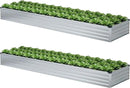 2 Pack 12x2x1FT Galvanized Raised Garden Beds Kit Outdoor Metal Gardening Planter Box for Vegetable Elevated Flower Herbs,Silver by GreenHaven Gardens