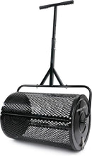 Compost Spreader 24 Inch Peat Moss Spreader with Installation Support Accessories, Metal Mesh Roller Lawn Spreader for Top Soil, Manure, Mulch, Top Dressing - Garden spreaders for lawns by GreenHaven Gardens