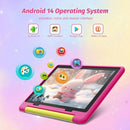 Kids Tablet 10 Inch Android 14 Tablet for Kids Ages 3-12, Octa-Core with Case, Parental Controls,14GB+64GB Storage (TF Expand 1TB), 5G WiFi, BT5.3, Pink by TinyTreasures Baby Boutique