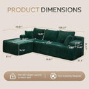 Hobestluk Modular Sectional Sofa Couches 108" L-Shape Couch 3 Seat Modular Sofa Memory Foam Sectional Couches for Living Room, Boneless Couch with Oversized Chaise (Green, Left Facing) by CozyNest Decor