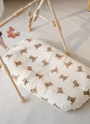 Little Jump Organic Cotton Muslin Baby Lounger Covers, 2 Pack, Soft Removable Slipcovers for Newborn Infant Lounger, for Girls Boys, Coffee Checkered (Teddey Bears & Kakhi) by TinyTreasures Baby Boutique