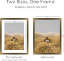 Homeforia 6x8 Picture Frame Bronze, High End Metal 6 x 8 Brass Frames with Mat 5 x 7 for Art, 6x8 Desk Frame Matted to 5x7 inch Photo, 6 by 8 Wall or Tabletop Frame, Tempered Glass, Wall Kit, Set of 1 by CozyNest Decor
