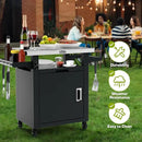 NUUK Grill Carts Outdoor with Enclosed Cabinet and Storage Drawer, Portable Patio Bar Cart with Wheels Stainless Steel Kitchen Storage Island 20" x 30" Rolling Prep Station for BBQ, Deck, Backyard by CozyNest Decor
