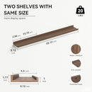 55.1 Inches Long Floating Shelves, 2 Set Rustic Wall Shelf for Bedroom, Nursery Book Shelf with Lip, Picture Ledge Shelf for Living Room, Bathroom, Kitchen - Walnut by TinyTreasures Baby Boutique