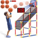 Kids Arcade Basketball Game with Electronic Scoreboard and Cheer Sounds, Indoor Outdoor Basketball Hoop with 4 Balls, Game Toy Gift for Ages 3-12 Boys and Girls by TinyTreasures Baby Boutique