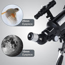 Telescope 70mm Aperture 500mm - for Kids & Adults Astronomical Refracting Telescopes AZ Mount Fully Multi-Coated Optics, with Diagonal Mirror Phone Adapter, Carrying Bag, Wireless Remote Black by TinyTreasures Baby Boutique