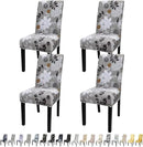 JQinHome Chair Covers for Dining Room Set of 4, High Stretch Removable Washable Parsons Chair Slipcover for Home Party Hotel Wedding Ceremony (Flower,4PCS) by CozyNest Decor