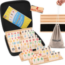 Deluxe Rummy Cube Game Set 6 Colors with 8 Wooden Racks 162 Rummy Tiles, Travel Family Board Game for Adults and Kids by TinyTreasures Baby Boutique