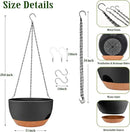 Hanging Planters for Outdoor Indoor Plants, 2 Pack 12 Inch Hanging Basket Plants Outdoor, Self Watering Hanging Planter with Plant Hanger for Garden Home Decoration (Black) by CozyNest Decor