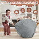2FT Bean Bag Chair, Comfy Bean Bag Chairs with Memory Foam Filled, Fluffy Beanbag Sofa with Dutch Velvet Cover, Teardrop BeanBag Chairs for Living Room, Playroom - Light Grey by TinyTreasures Baby Boutique
