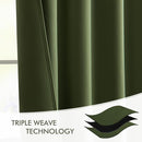 MIULEE Olive Green Back Tab Blackout Curtains 108 Inch Long 2 Panels Set for Bedroom, Rod Pocket/Pinch Pleat Extra Long Thermal Insulated Living Room Darkening Pleated Light Blocking Drapes by TinyTreasures Baby Boutique
