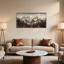 Celestdeco Wood Mountain Framed Canvas Wall Art Set, Pine Trees Wall Painting, Ridge Scenery Wall Decor, Natural Sun Landscape Art Print for Living Room, Bedroom, Dining Room, Office - 20"x40"x1 by CozyNest Decor