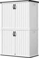 Devoko 50 Cu Ft Outdoor Storage Cabinet - Waterproof Vertical Shed for Patio, Garden & Deck, Heavy-Duty Tool Storage Box for Cushions, Accessories & Equipment, Durable & Weather-Resistant (White) by GreenHaven Gardens