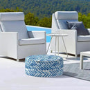 LVTXIII Indoor/Outdoor Inflatable Ottoman, All Weather Round Footrest Stool D21”x H9”, Portable for Patio Garden Camping or Home-Blue Bricks by CozyNest Decor