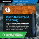 Sandbaggy Round Steel Concrete Form Stakes with Nail Holes - Rust Resistant Coating - Removable, Reusable (10, 3/4 in X 12 in) by CozyNest Decor