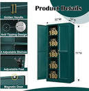Kitchen Pantry Cabinet,71”Green Metal Pantry Storage Cabinets with Doors and 4 Adjustable Shelves,Kitchen Cabinet with 2 Gold Handles,Tall Cabinet for Livingroom, Bathroom by CozyNest Decor