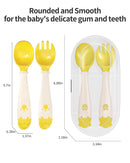 Deejoy Toddler Utensils, Self-feeding Flatware Set withTravel Case, Baby Spoons and Forks with Silicone Bendable Handle, Easy Grip Heat-Resistant, Ideal for Kids, Stage 2 (Yellow) by TinyTreasures Baby Boutique